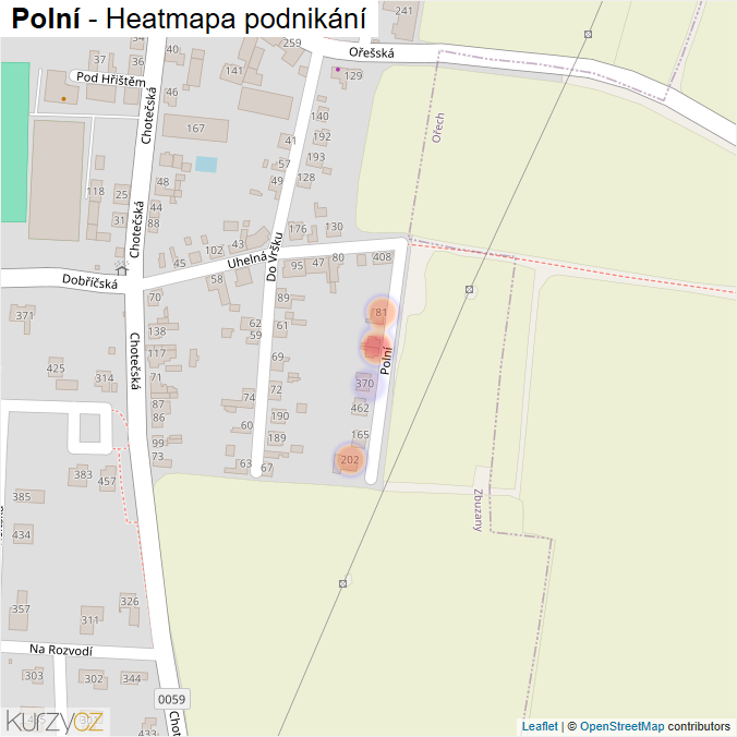 Mapa Polní - Firmy v ulici.