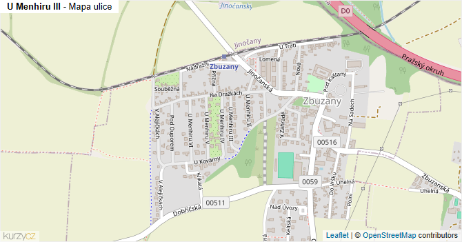 U Menhiru III - mapa ulice