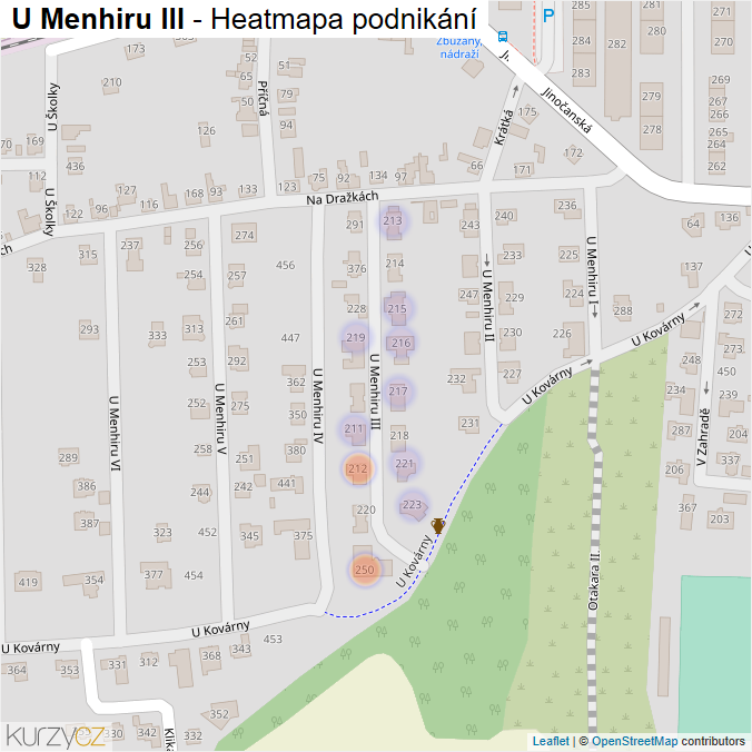 Mapa U Menhiru III - Firmy v ulici.