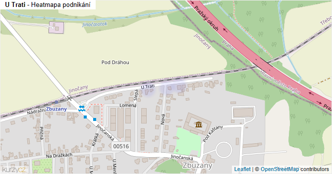 U Trati - mapa podnikání