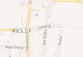 Uhelná v obci Zbuzany - mapa ulice