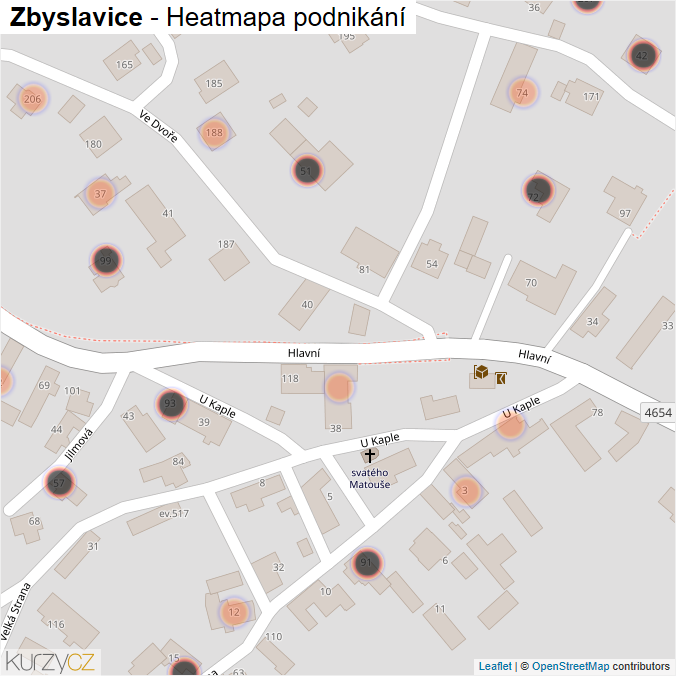 Mapa Zbyslavice - Firmy v obci.