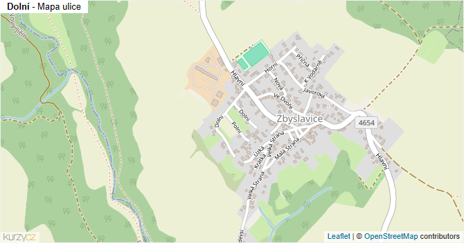 Dolní - mapa ulice