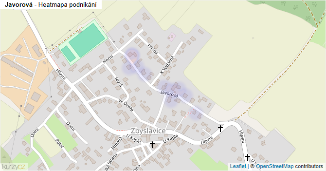 Javorová - mapa podnikání