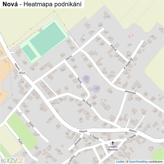 Mapa Nová - Firmy v ulici.
