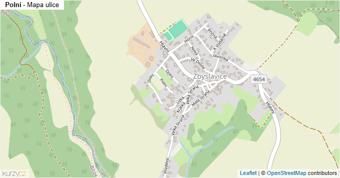 Polní - mapa ulice