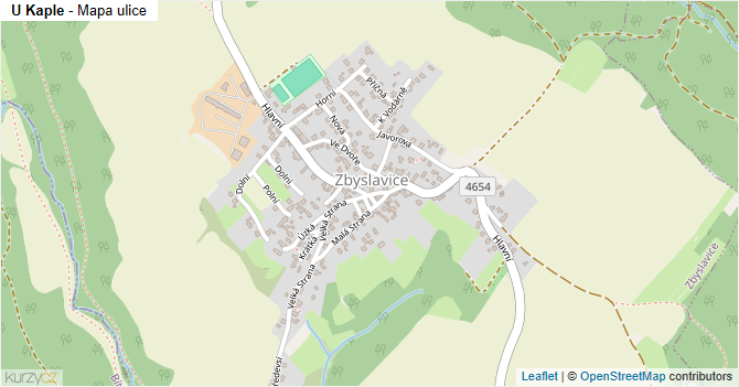 U Kaple - mapa ulice