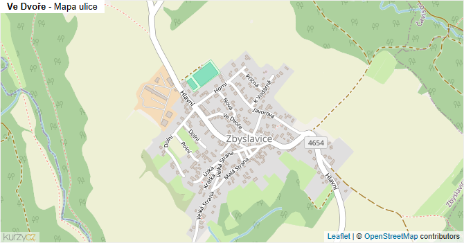 Ve Dvoře - mapa ulice