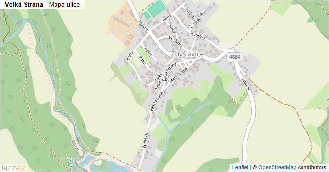 Velká Strana - mapa ulice