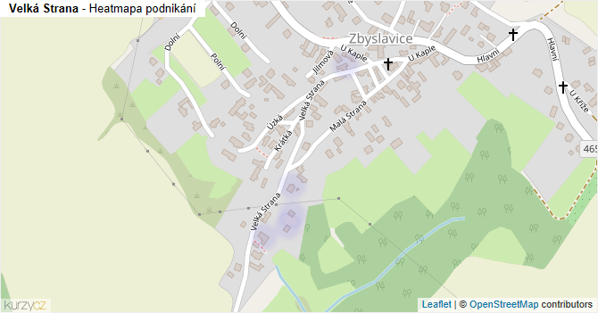 Velká Strana - mapa podnikání