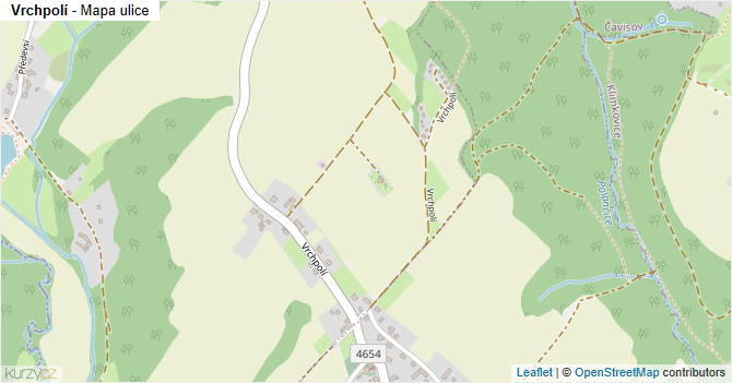 Vrchpolí - mapa ulice