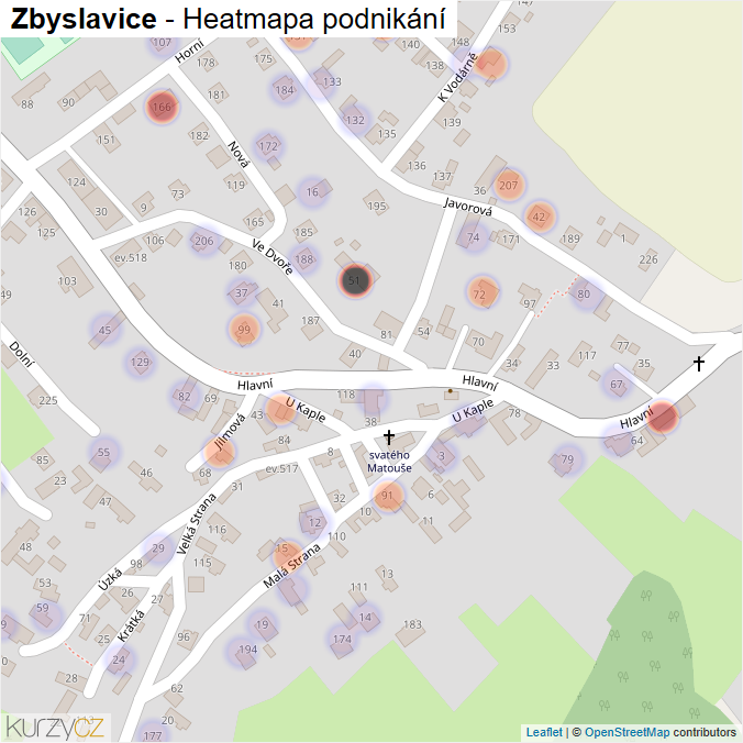 Mapa Zbyslavice - Firmy v části obce.