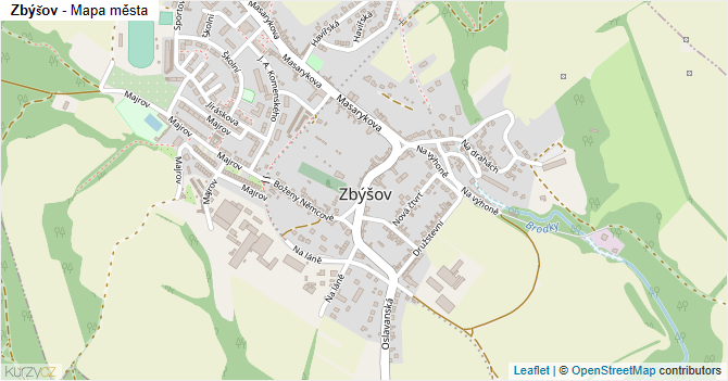 Zbýšov - mapa města