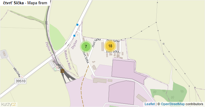 čtvrť Sička - mapa firem