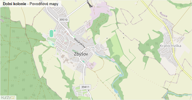 Dolní kolonie - záplavové mapy stoleté vody