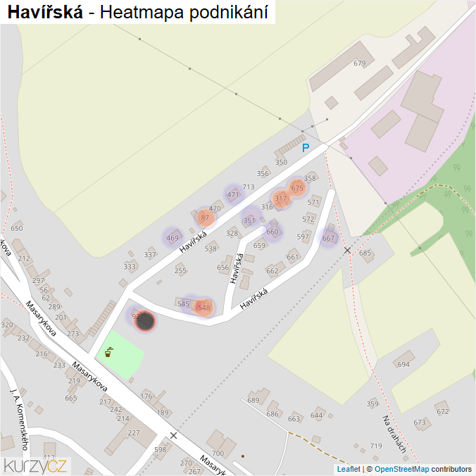 Mapa Havířská - Firmy v ulici.