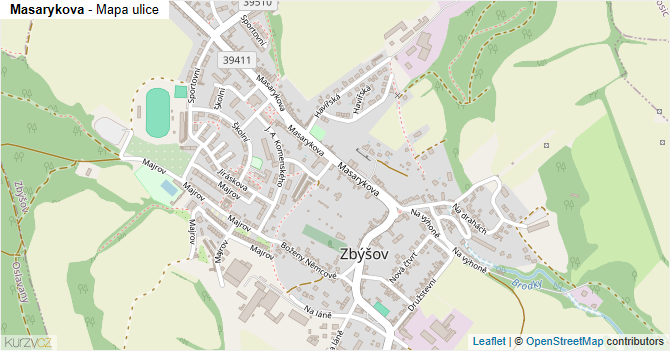 Masarykova - mapa ulice
