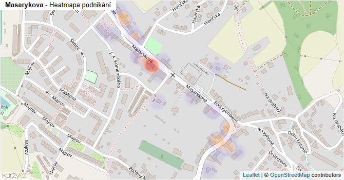 Masarykova - mapa podnikání