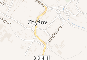 Nová čtvrť v obci Zbýšov - mapa ulice