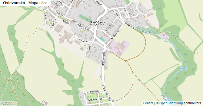 Oslavanská - mapa ulice