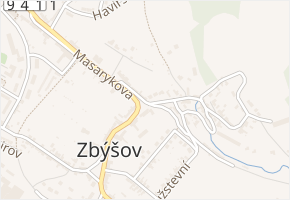 Pod rybníkem v obci Zbýšov - mapa ulice