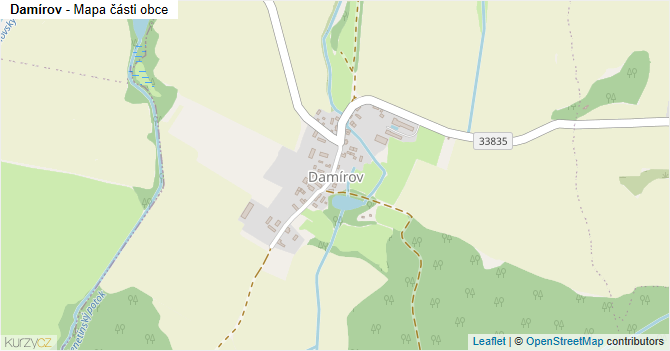 Damírov - mapa části obce