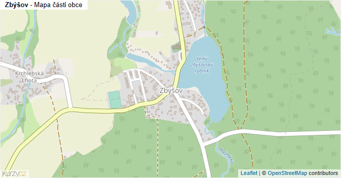 Zbýšov - mapa části obce