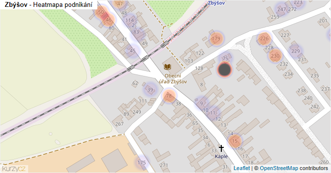 Zbýšov - mapa podnikání