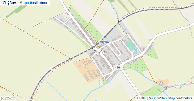 Zbýšov - mapa části obce