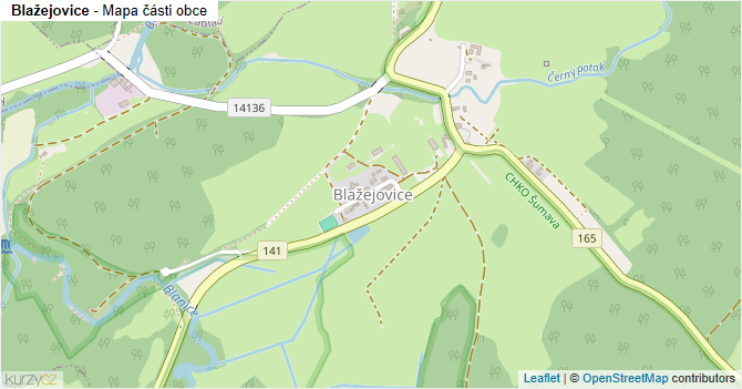 Blažejovice - mapa části obce