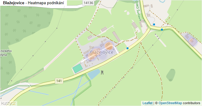 Blažejovice - mapa podnikání