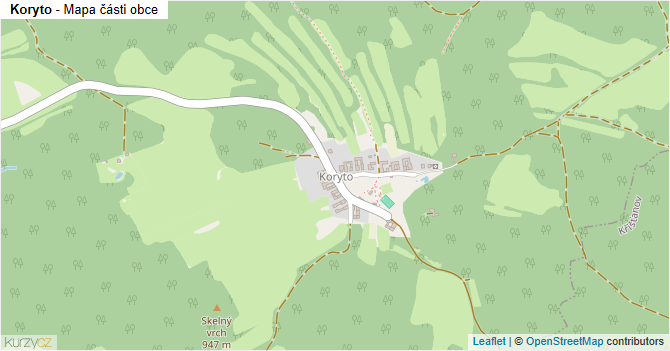 Koryto - mapa části obce