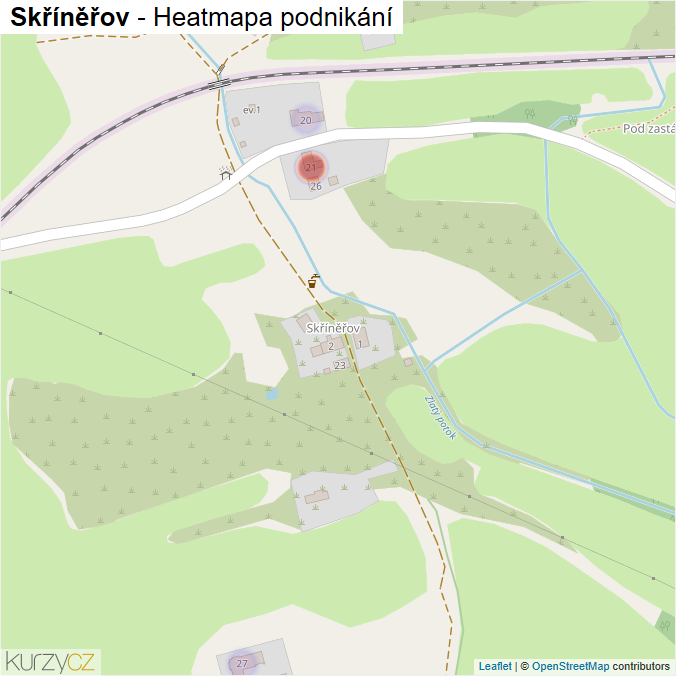 Mapa Skříněřov - Firmy v části obce.