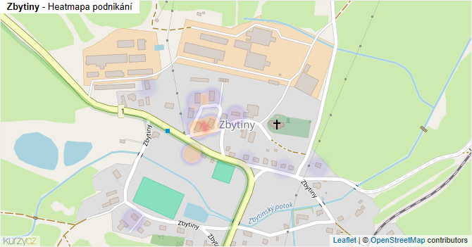 Zbytiny - mapa podnikání