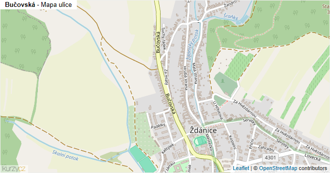 Bučovská - mapa ulice