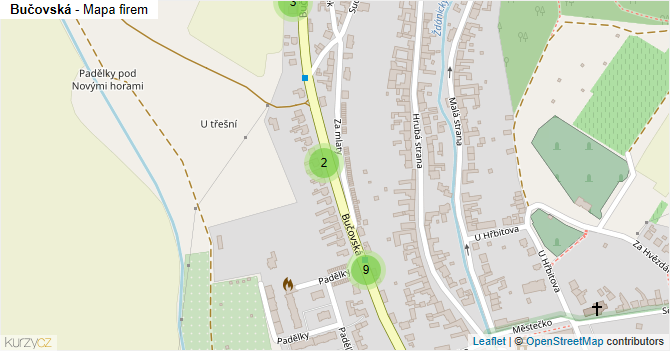 Bučovská - mapa firem