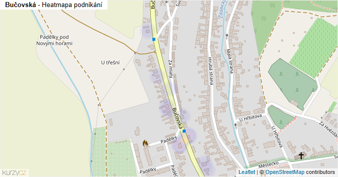 Bučovská - mapa podnikání