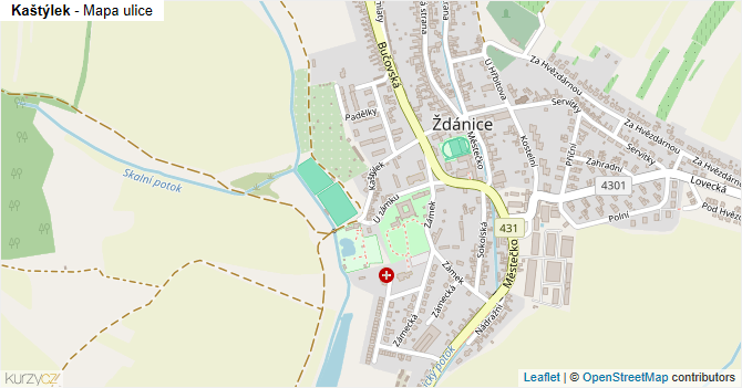 Kaštýlek - mapa ulice