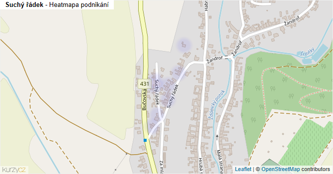 Suchý řádek - mapa podnikání