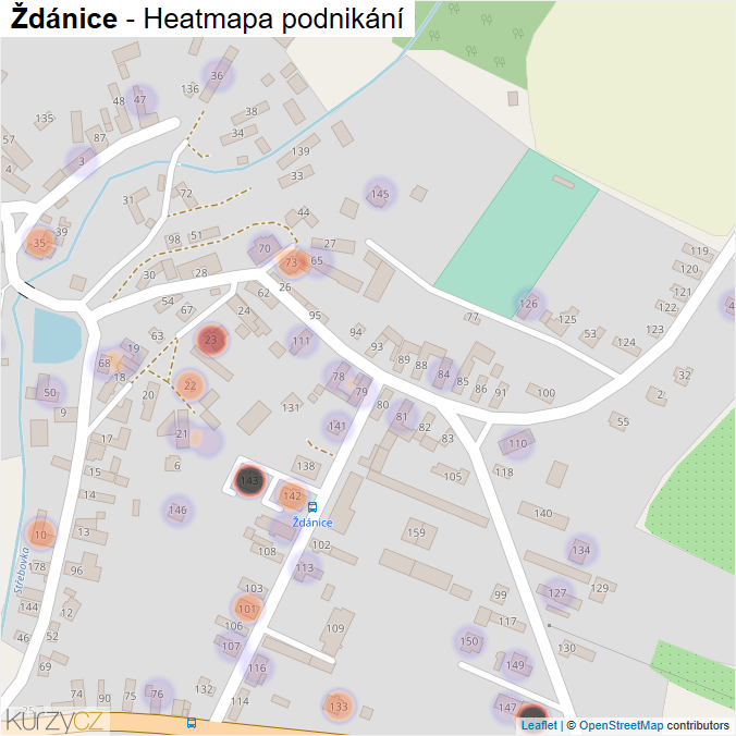 Mapa Ždánice - Firmy v části obce.