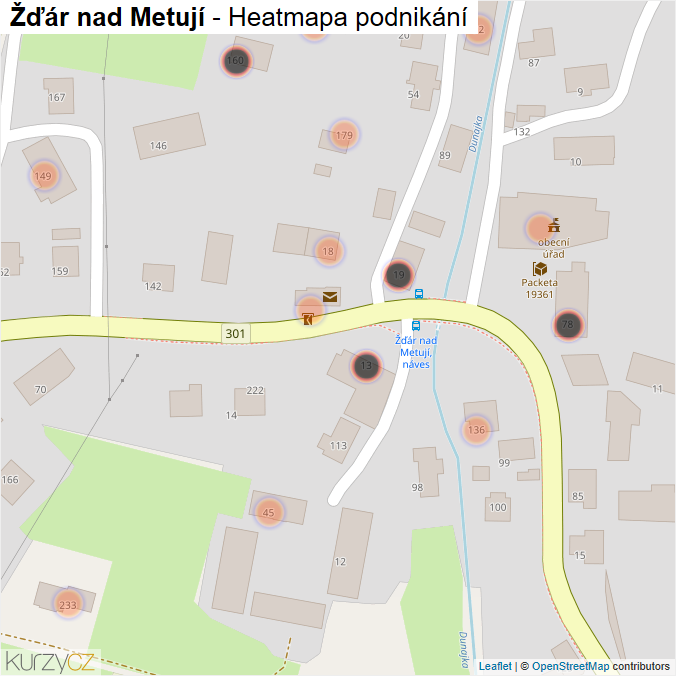 Mapa Žďár nad Metují - Firmy v obci.