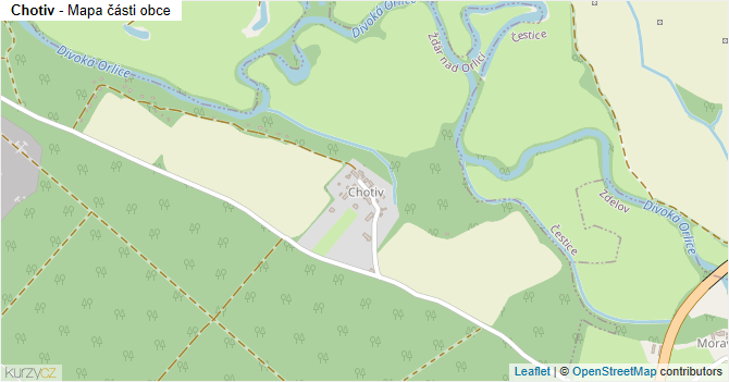 Chotiv - mapa části obce