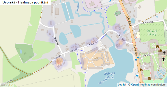 Dvorská - mapa podnikání