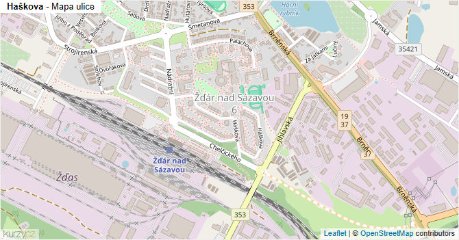 Haškova - mapa ulice