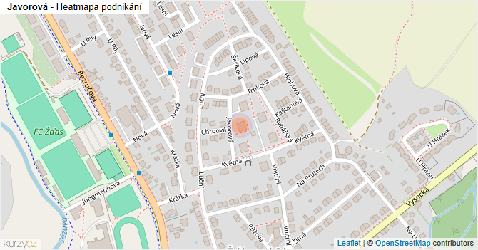 Javorová - mapa podnikání