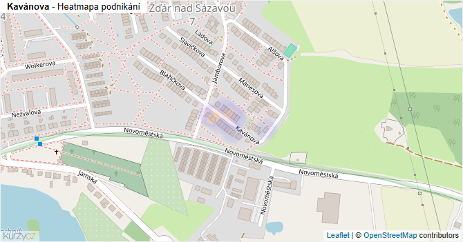 Kavánova - mapa podnikání