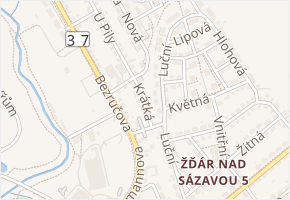 Krátká v obci Žďár nad Sázavou - mapa ulice