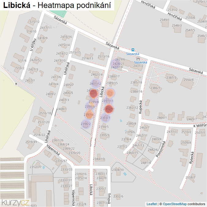 Mapa Libická - Firmy v ulici.