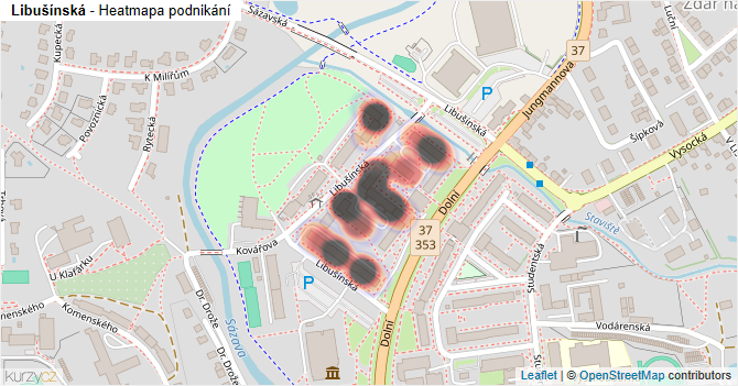 Libušínská - mapa podnikání