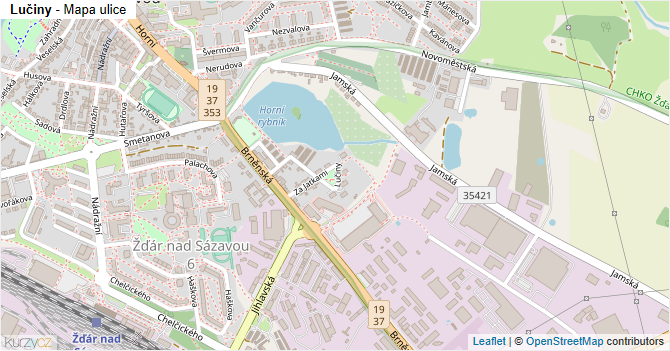 Lučiny - mapa ulice